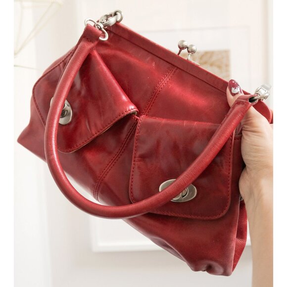 LATICO Red Leather Shoulder Bag Y2K Purse - Picture 3 of 10